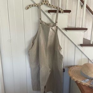 Linen Overalls in Beige